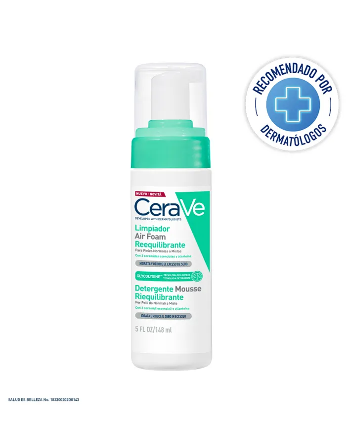Limpiador Air Foam Reequilibrante para el Rostro | CeraVe